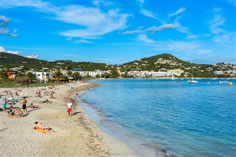 Cala Talamanca Beach and Bay. Ibiza, Spain Stock Image - Image of blue ...