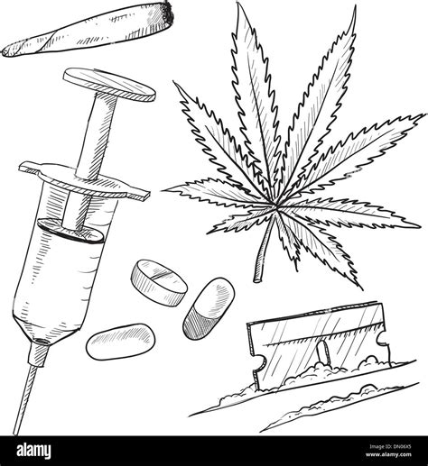 Marijuana Illegal Sketch Stockfotos und -bilder Kaufen - Alamy