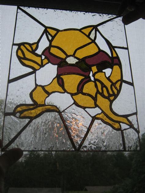 Stained Glass Pokemon Abra by mth1804 | Stained glass designs, Stained ...