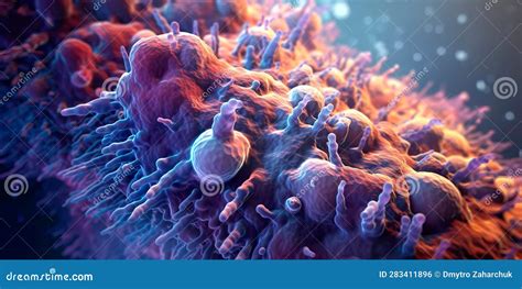 Bacterium Under a Microscope, Showing Its Details and Structure. Stock Illustration ...