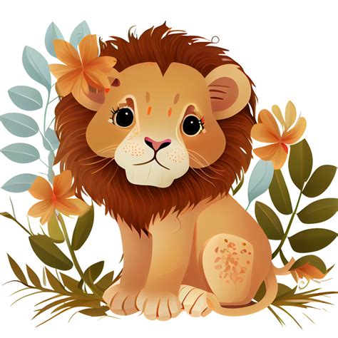 Cute Lion clipart illustration png 21952407 PNG