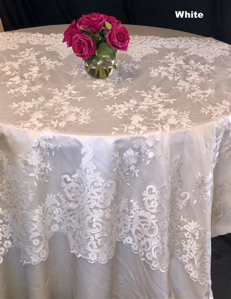 Lace tablecloth, wedding, white and gold wedding, table cloth, lace ...