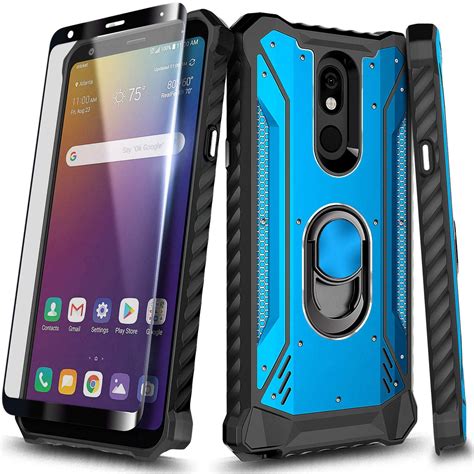 For LG Journey LTE Phone Case, LG Neon Plus Case with Tempered Glass Screen Protector (Full ...