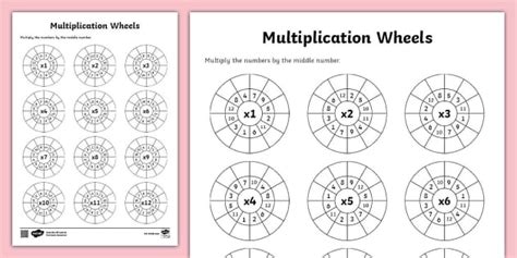 Multiplication Wheels Worksheet for Young Learners - Twinkl