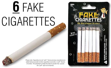 Fake Cigarettes (Pack of 6) - Realistic Movie, Stage & Costume Theatre Props - Harmless Fake ...