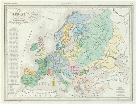 Europe en 1100 indiquant la date de la Fondation des Differens Etats.: Geographicus Rare Antique ...