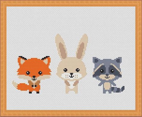 Woodland Nursery Cross Stitch pattern Animals Xstitch Modern | Etsy ...