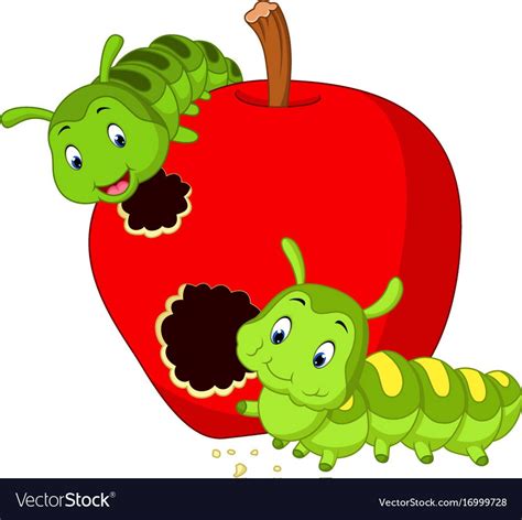 illustration of caterpillars eat the apple. Download a Free Preview or High Quality Adobe I ...
