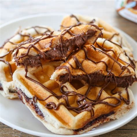 Nutella Stuffed Waffles - Kirbie's Cravings