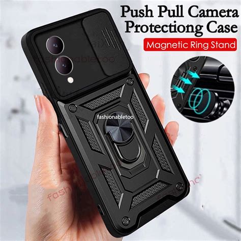 Casing For Vivo Y17s Y 17s Y17 s VivoY17s Shockproof Phone Case Armor Ring Bracket Stent Push ...