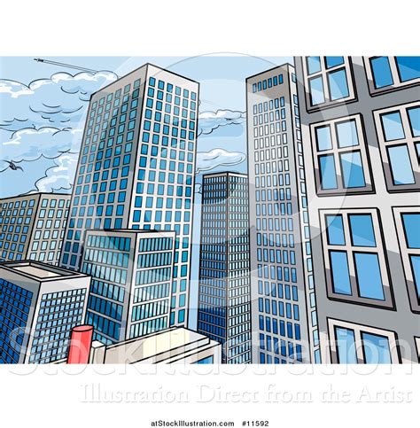 Vector Illustration of a Pop Art Comic Book Styled Scene of City ...