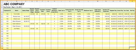 Payroll Template Excel Free Of 5 Payroll Sheets Template ...