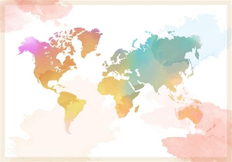 Premium Vector | Vector colorful world map and texture background