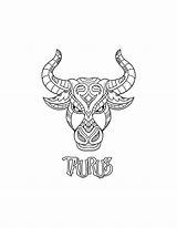 Taurus Coloring Page / Digital Download Printable Astrological Sign  sketch template