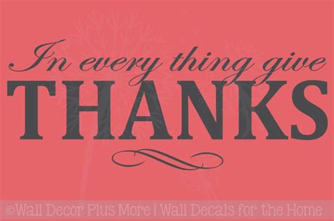 In Everything Give Thanks Vinyl Lettering Decals Fall Quotes Home Decor