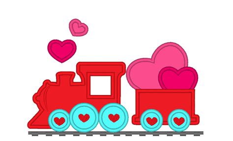 Valentine day train with love hearts love train hearts boy | Etsy