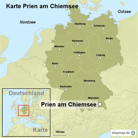 Karte Prien am Chiemsee von ortslagekarte - Landkarte für Deutschland