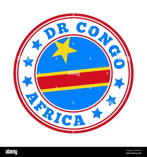 DR Congo sign. Round country logo with flag of DR Congo. Vector ...