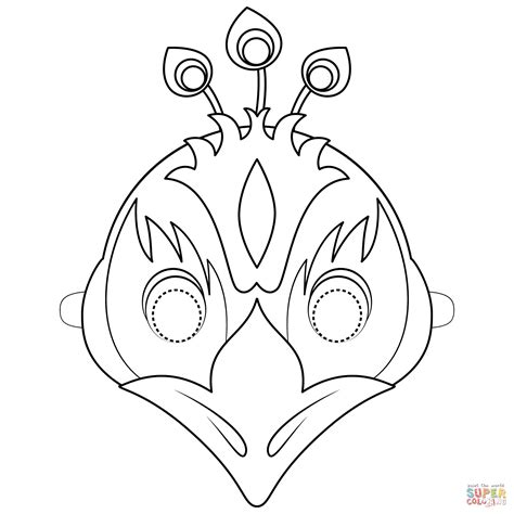 Peacock Mask coloring page | Free Printable Coloring Pages