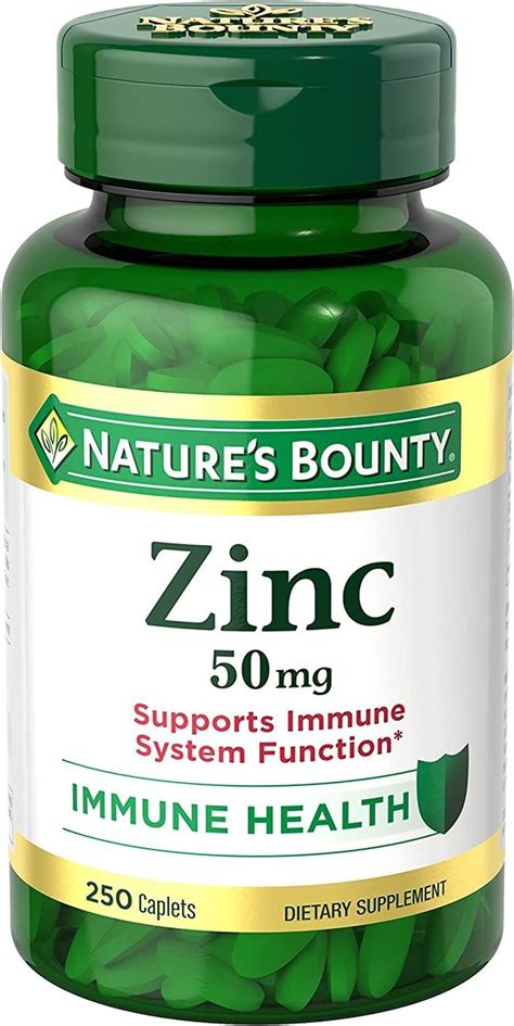 Nature's Bounty Zinc 50mg, Immune Support & Antioxidant Supplement ...