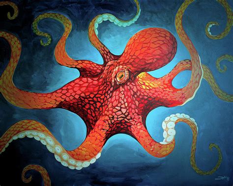 Optical Octopus Painting by Joshua Hendry - Fine Art America