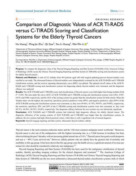 (PDF) Comparison of Diagnostic Values of ACR TI-RADS versus C-TIRADS Scoring and Classification ...