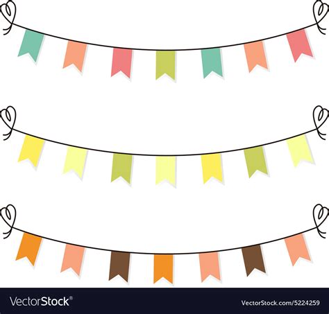 Cute flags clipart for baby shower set Royalty Free Vector