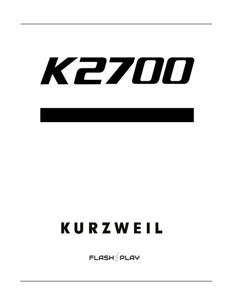 User manual Kurzweil K2700 (English - 24 pages)