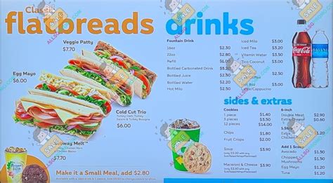 SUBWAY MENU SINGAPORE & UPDATED PRICES 2024