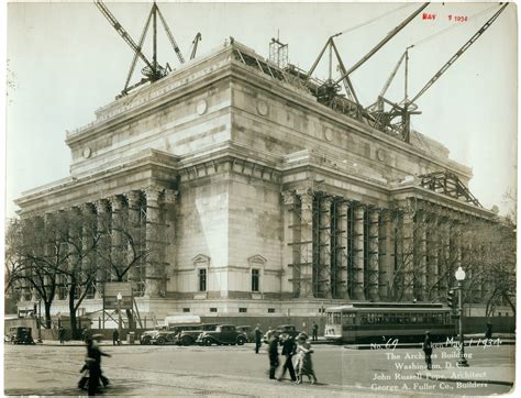 National Archives building being constructed on May 1, 1934. | Building, National archives, History