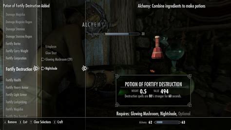 How to make a Fortify Destruction potion - Skyrim - YouTube