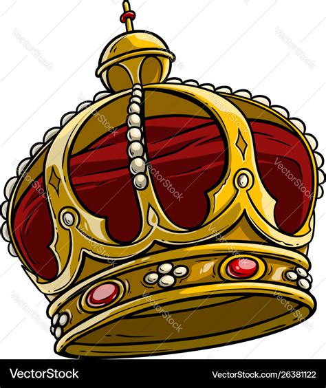 Cartoon golden royal king crown Royalty Free Vector Image