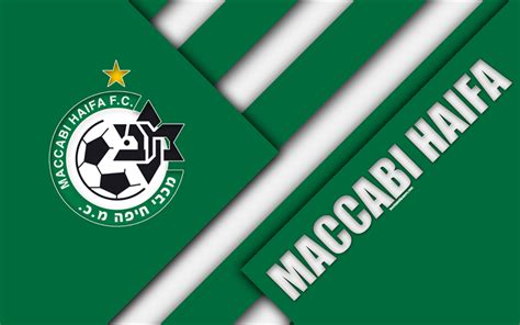 Download wallpapers Maccabi Haifa FC, 4k, material design, green white ...