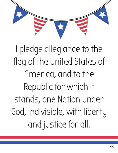 Printable Pledge Of Allegiance