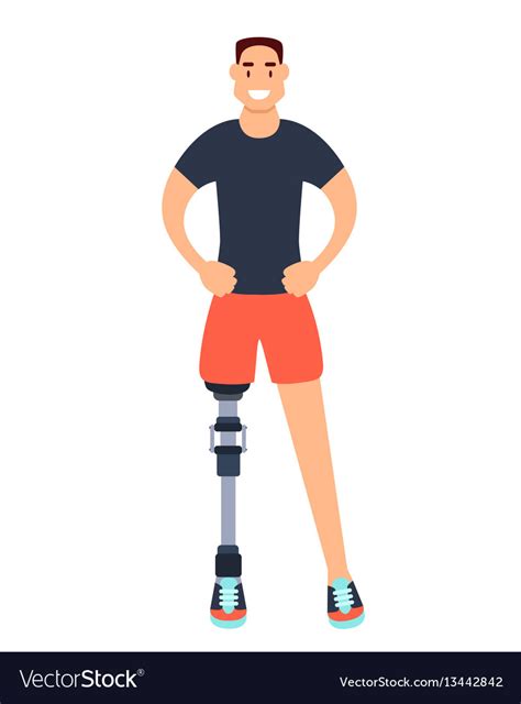 Man with prosthetic leg Royalty Free Vector Image