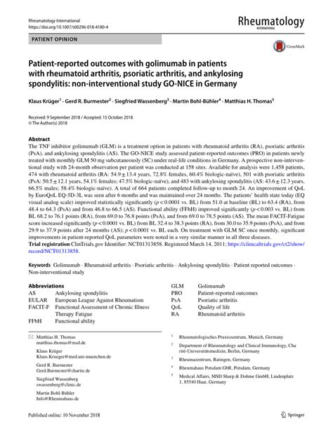 (PDF) Patient-reported outcomes with golimumab in patients with ...