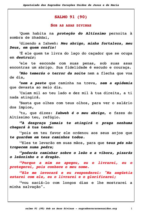 Salmo-90 – Apostolado dos Sagrados Corações Unidos de Jesus e de Maria