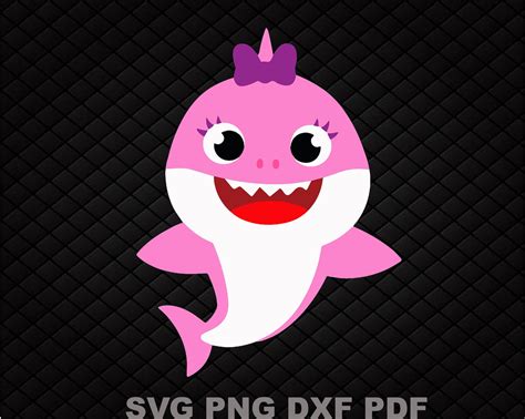 Baby Shark Girl Pink SVGlayered Shark Family svg birthday | Etsy