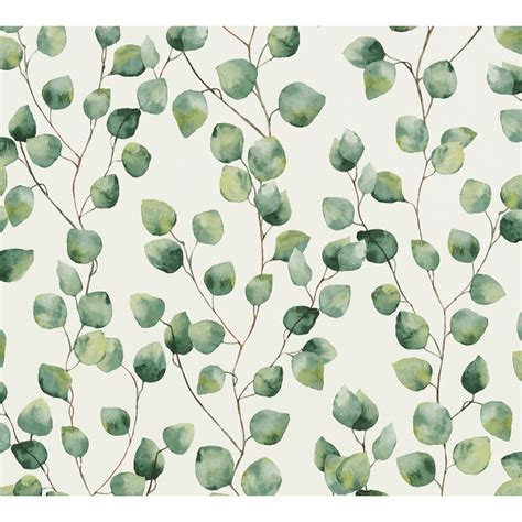 AS370441 - Hedera Green Painterly Vine Wallpaper - by AS Creation