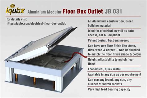 Electrical floor box, Aluminium recessed floor box outlet with sockets