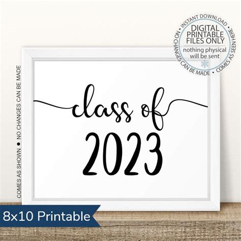 Printable Class of 2023 Graduation Sign Senior Pictures Photo | Etsy