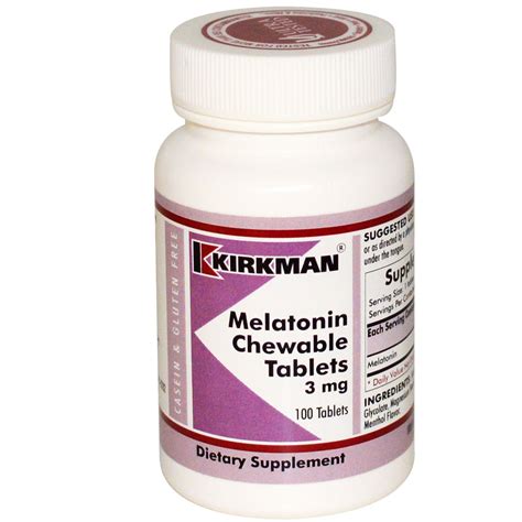 Kirkman Labs, Melatonin Chewable, 3 mg, 100 Tablets - iHerb