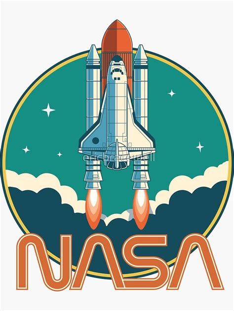 "NASA Vintage Space Shuttle Logo" Sticker by ericbracewell | Redbubble in 2021 | Nasa vintage ...