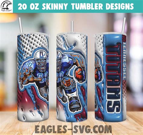 Puffy tennessee titans mascot Tumbler Wrap Design for 20oz