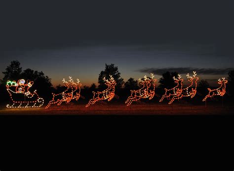 Animated LED Santa Sleigh & 9 Reindeer Display - 46' W