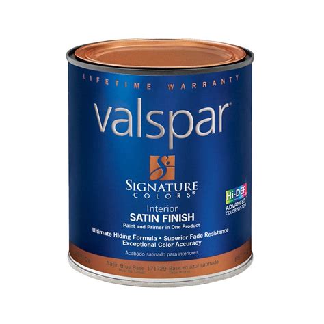 Valspar Signature Colors 1-Quart Interior Satin Satin Blue Base Latex ...