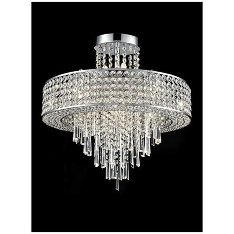 Franklin Stunning 12 Light Crystal Semi Flush Ceiling Light In Polished Chrome Finish F2381-12 ...