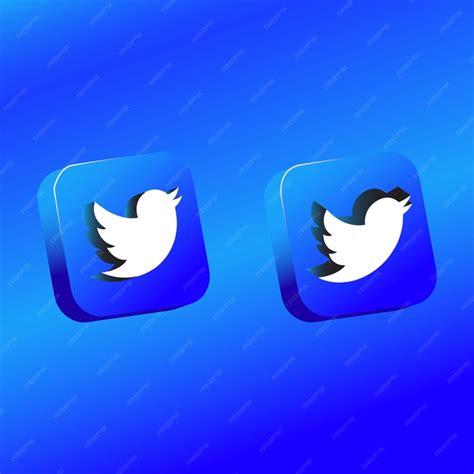 Premium Vector | 3d shape Twitter logo social media icon vector ...