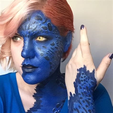 Mystique Makeup (X-Men): Mid-transformation #mystiquecosplay # ...