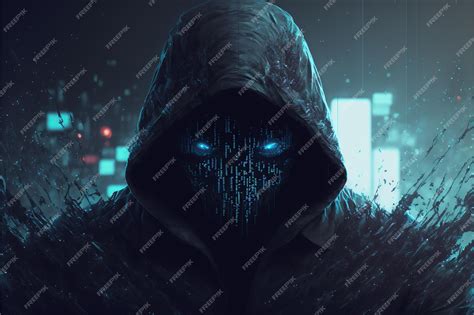 Premium AI Image | Wallpaper portrait character hacker hooded man ...